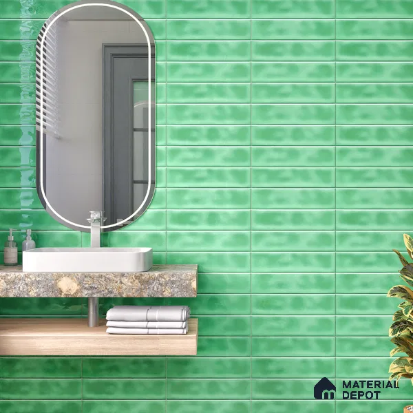 Faux Subway  Tile TL 07256 Sintra 1002 1 ft x 1 ft Ceramic Glossy Finish - 9 mm  | 2 mm Spacer is Mandatory | Please Expect a Slight Variation of Pattern (Sample)